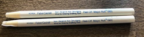 TWO Vtg Faber-Castell Peel-Off MagicRub Vinyl Eraser Drafting Film 1960 74201 - Image 1