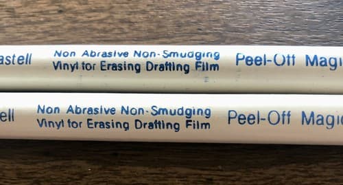 TWO Vtg Faber-Castell Peel-Off MagicRub Vinyl Eraser Drafting Film 1960 74201 - Thumbnail 3
