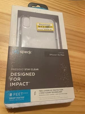 Speck Presidio Stay Clear Case iPhone Xs Max Clear Two Layer Impact 8ft - Image 1