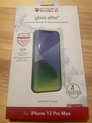 Zagg InvisibleShield Glass Elite+ Tempered Screen Protector iPhone 12 Pro Max - Image 1