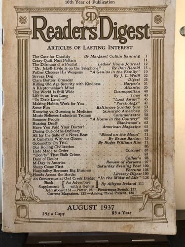 READER'S DIGEST, August 1937. - Image 1
