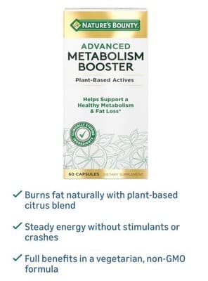 Nature's Bounty Advanced Metabolism Booster 60 Capsules Dietary Supplement - Thumbnail 4