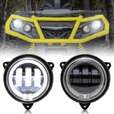 Can-Am Outlander G2 LED Headlight Pair 12V Halo Ring Front Lights 2012-2022 - Thumbnail 2