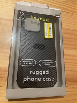 heyday Rugged Phone Case iPhone 15 Pro Max MagSafe 10ft Drop Black Shockproof - Image 1