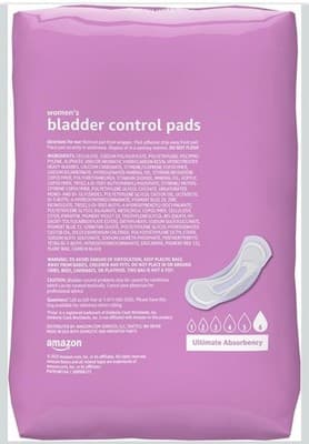 AmazonBasics Bladder Control Pads Womens 30 Count Long Length Unscented Cotton - Thumbnail 2