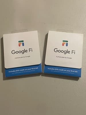 Lot of 2 Google Fi SIM Activation Kit New Sealed Includes $10 Credit US Ready - Image 1