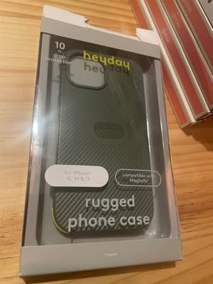 Heyday Rugged Phone Case iPhone 15 14 13 MagSafe 10ft Drop Protective Gray Green - Image 1