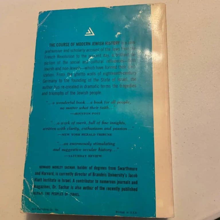 The Course Of Modern Jewish History by Howard Morley Sachar (1958) | eBay - Thumbnail 2