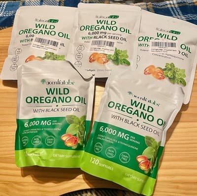 5-pack Acentialabs Wild Oregano Oil 6,000MG 120 Softgels Black Seed Oil Natural - Image 1