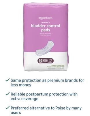 AmazonBasics Bladder Control Pads Womens 30 Count Long Length Unscented Cotton - Thumbnail 7