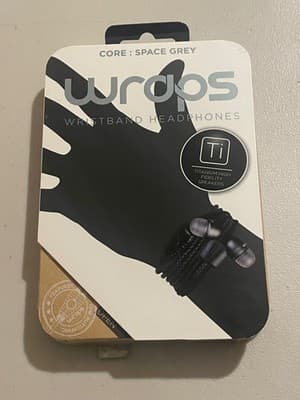 Mywraps Wristband Headphones Core Space Grey In-Ear Titanium Speakers Earbuds - Image 1