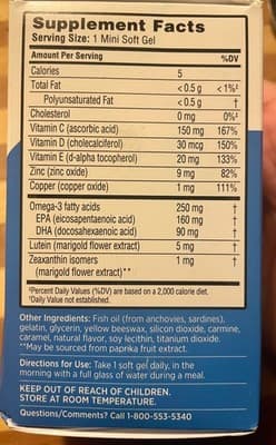 Bausch + Lomb Ocuvite Adult 50+ 90 Mini Soft Gels Eye Health Vitamin D Lutein - Thumbnail 3