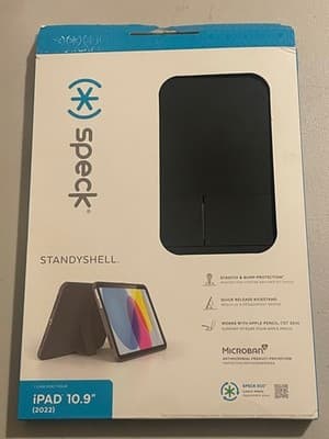 Speck Standyshell iPad 10.9 2022 Case Black Slim Kickstand Pencil Holder - Image 1