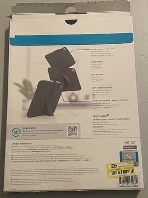 Speck Standyshell iPad 10.9 2022 Case Black Slim Kickstand Pencil Holder - Thumbnail 2