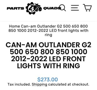 Can-Am Outlander G2 LED Headlight Pair 12V Halo Ring Front Lights 2012-2022 - Thumbnail 4