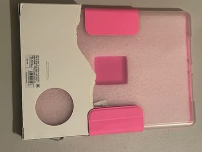 heyday Tablet Case for 10.2 iPad Pink Tri-Fold Smart Cover Clear Back - Thumbnail 2