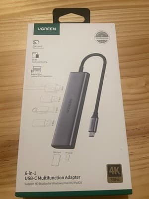 UGREEN USB C Hub 6-in-1 USB-C Multifunction Adapter 4K HDMI SD TF USB-A Gray - Image 1