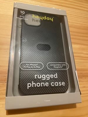 Heyday Rugged Phone Case iPhone 15 / 14 Plus Black Compatible MagSafe 10ft Drop - Image 1