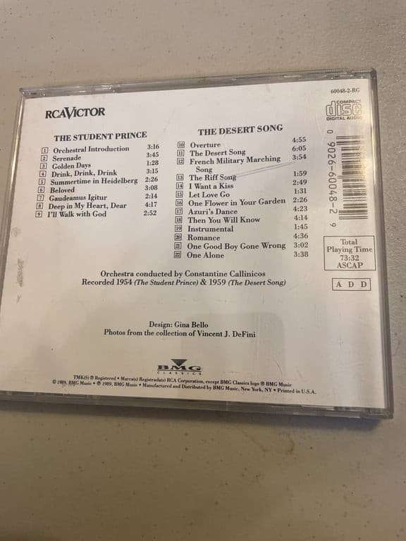 Mario Lanza Sings Songs From The Student Prince & The Desert Song / Romberg - CD - Thumbnail 2