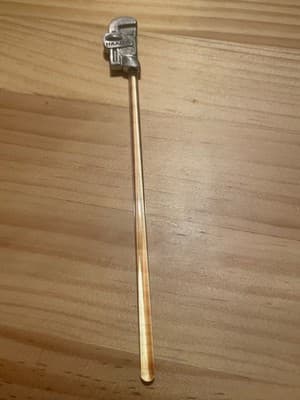 HAABs pewter Pipe Wrench Stirrer swizzle stick UA Union pipefitters Collectible - Thumbnail 4
