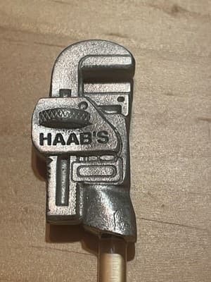 HAABs pewter Pipe Wrench Stirrer swizzle stick UA Union pipefitters Collectible - Thumbnail 3