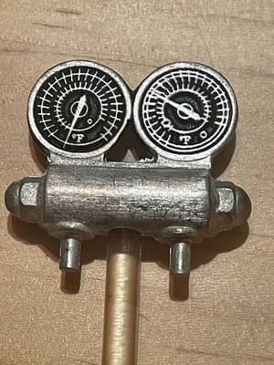 UA pipefitter HAABs Bar Stirrer Swizzle Stick pewter Gauge dials Vintage barware - Thumbnail 2