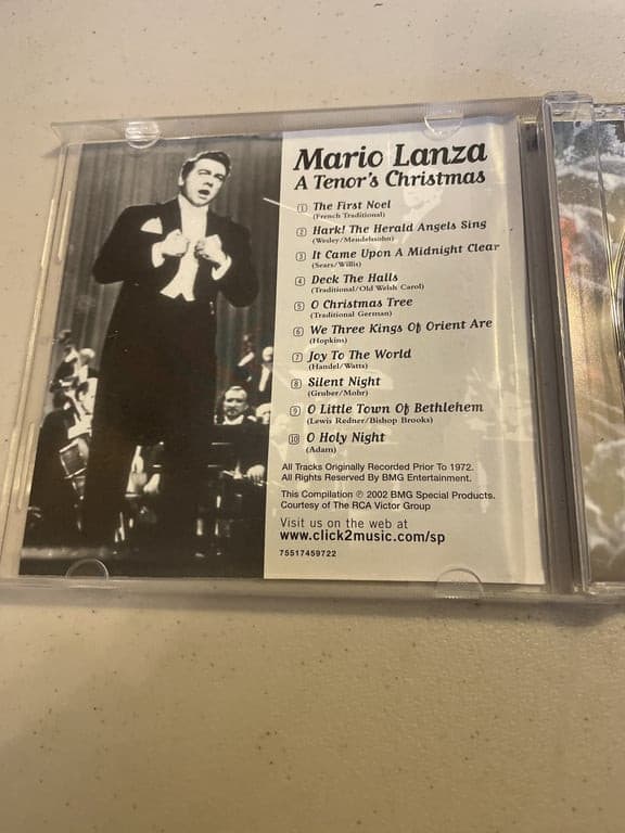 MARIO LANZA "A TENOR'S CHRISTMAS" (CD, 2002, BMG) - Thumbnail 4