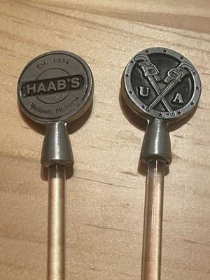 HAABs pipefitters pewter Swizzle Stick UA Wrenches Cocktail Stirrer [priced per] - Thumbnail 2