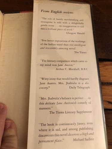 AMRITA R Prawer Jhabvala 1st American Edition Hardcover 1956 - Thumbnail 5