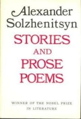 Stories and Prose Poems English / Russian 1st HC Edition Alexander Solzhenitsyn - Image 1