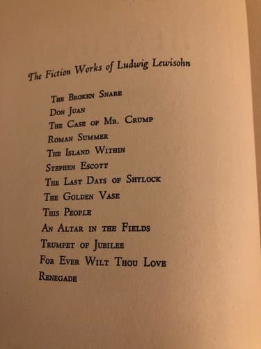 Renegade / by Ludwig Lewisohn / 1st Edition Hardcover 1942 - Thumbnail 3