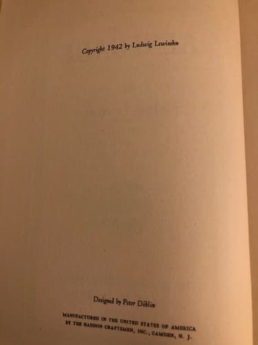 Renegade / by Ludwig Lewisohn / 1st Edition Hardcover 1942 - Thumbnail 4