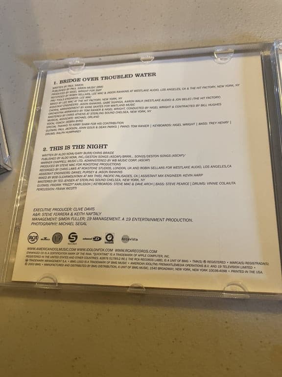 Clay Aiken - Bridge Over Troubled Water/This Is The Night - cd - Thumbnail 4