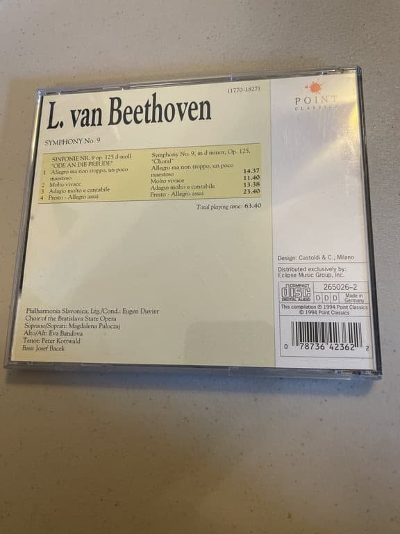 L. van Beethoven Symphony No. 9 Philharmonia Slavonica/Eugene Duvier CD - Thumbnail 2