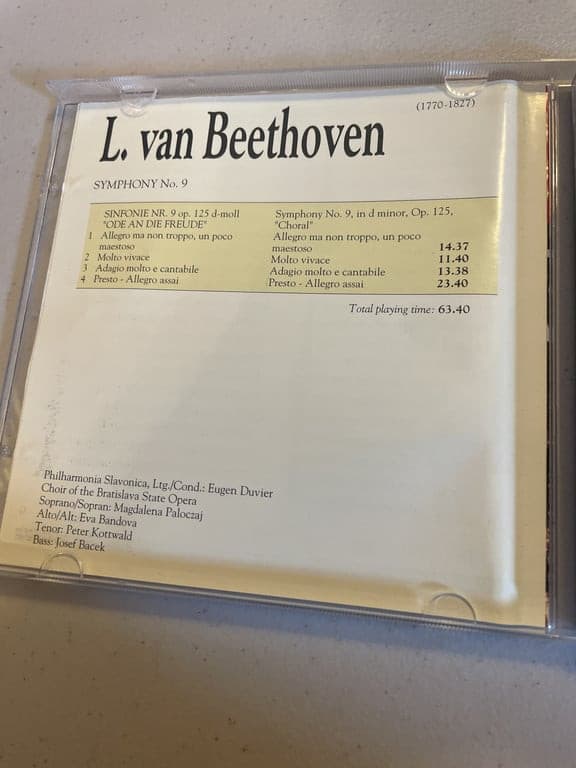 L. van Beethoven Symphony No. 9 Philharmonia Slavonica/Eugene Duvier CD - Thumbnail 4