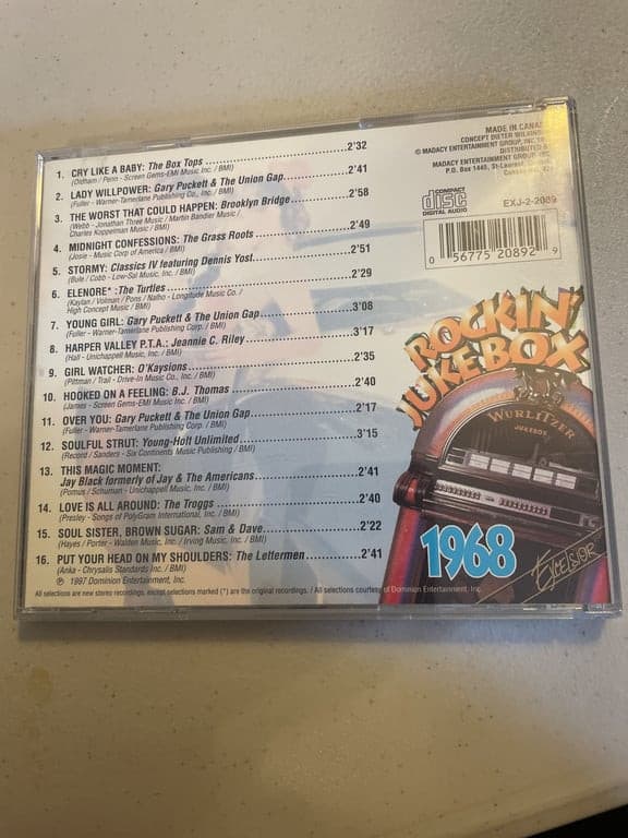 ROCKIN JUKEBOX 1968 Various Artists (CD,1997,Dominion) - Thumbnail 2