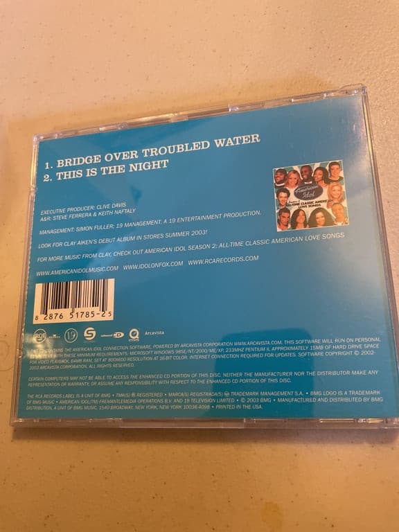 Clay Aiken - Bridge Over Troubled Water/This Is The Night - cd - Thumbnail 2