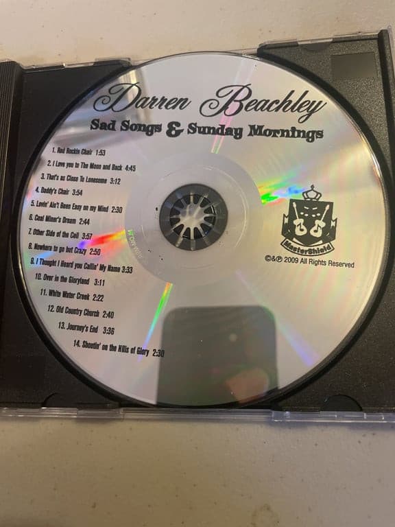 Darren Beachley sad songs & Sunday mornings cd - Thumbnail 3
