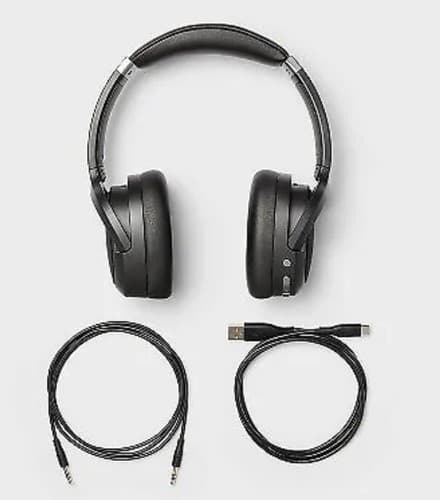 Active Noise Canceling Bluetooth Wireless Over Ear Headphones - heyday Black - Thumbnail 3