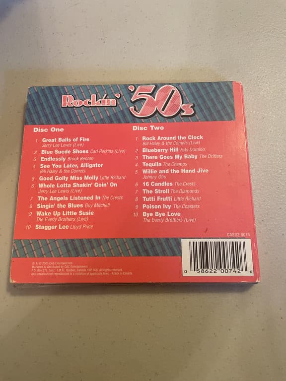 Rockin 50s 2 CD set With Recording By Various Original Artists 2 CD set - Thumbnail 2