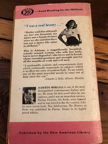 The Woman of Rome Alberto Moravia 1952 Book Complete But Some Pages Came Loose - Thumbnail 2