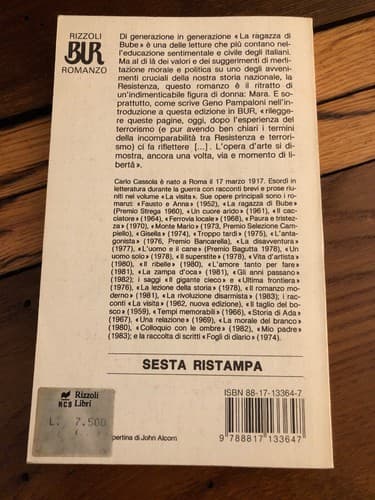 La Ragazza DI Bube (Italian Edition) Carlo Cassola/ Rizzoli 1986 - Thumbnail 2