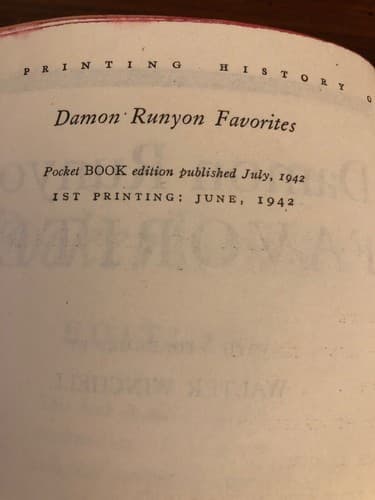 Damon Runyon Favorites SCARCE 1st Edition Pb. 1942. - Thumbnail 2