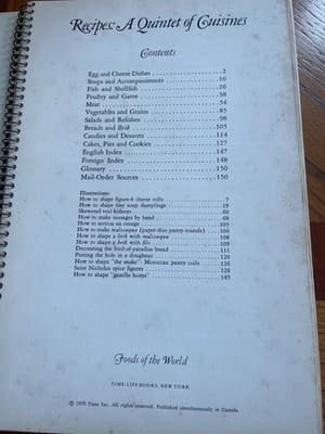Time-Life Books Quintet of Cuisines Foods of the World Cookbook 1970 Spiral & HC - Thumbnail 3