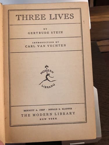 Three Lives 1933 hardcover, no jacket - Image 1