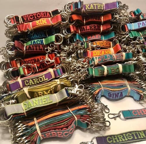 Personalized Embroidered Strap Key Rings Keychains with Attachment Clasp - Thumbnail 3