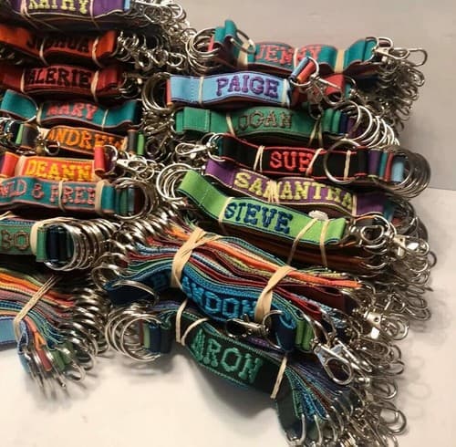 Personalized Embroidered Strap Key Rings Keychains with Attachment Clasp - Thumbnail 6