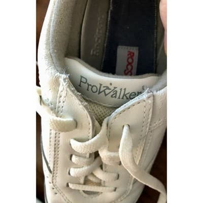 VG Rockport PROWALKER Women's 6M White Leather Walking Oxfords Shoes Sneakers - Thumbnail 8