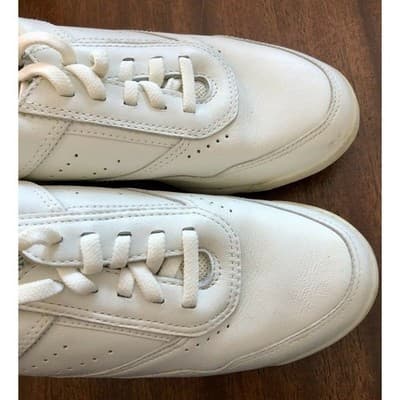 VG Rockport PROWALKER Women's 6M White Leather Walking Oxfords Shoes Sneakers - Thumbnail 3