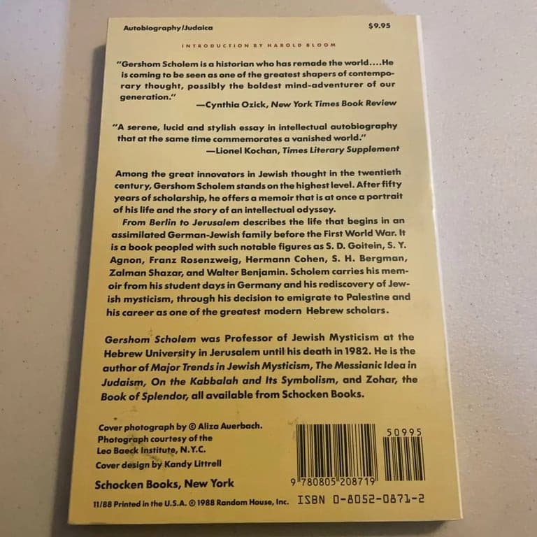 From Berlin to Jerusalem: Memories of My Youth: Gershom Scholem, Harry Zohn: 978 - Thumbnail 2